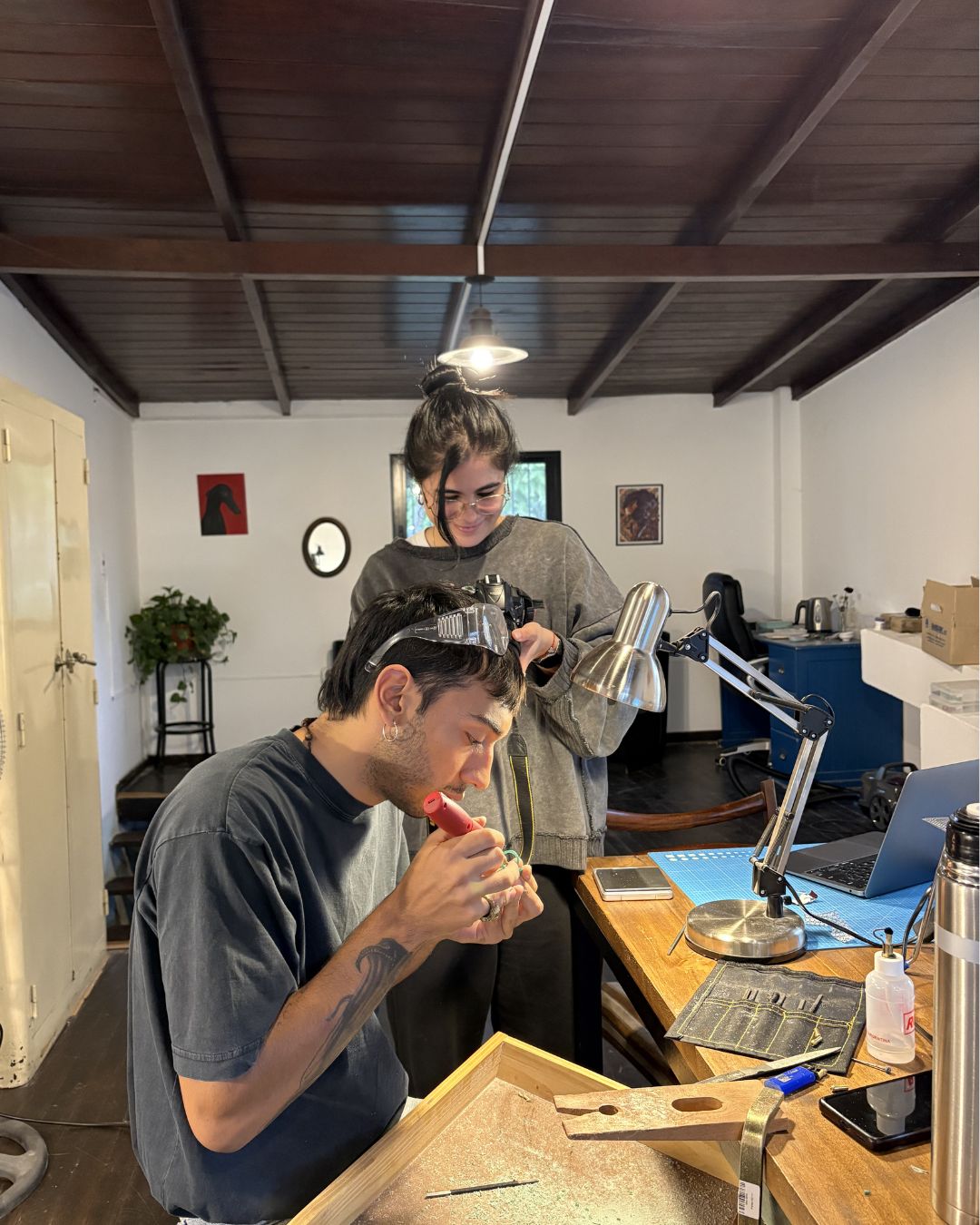Mesa de trabajo del taller